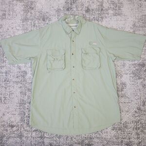 World Wide Sportsmen Shirt Mens Extra Large XL Green Fishing Vented Nylon Light